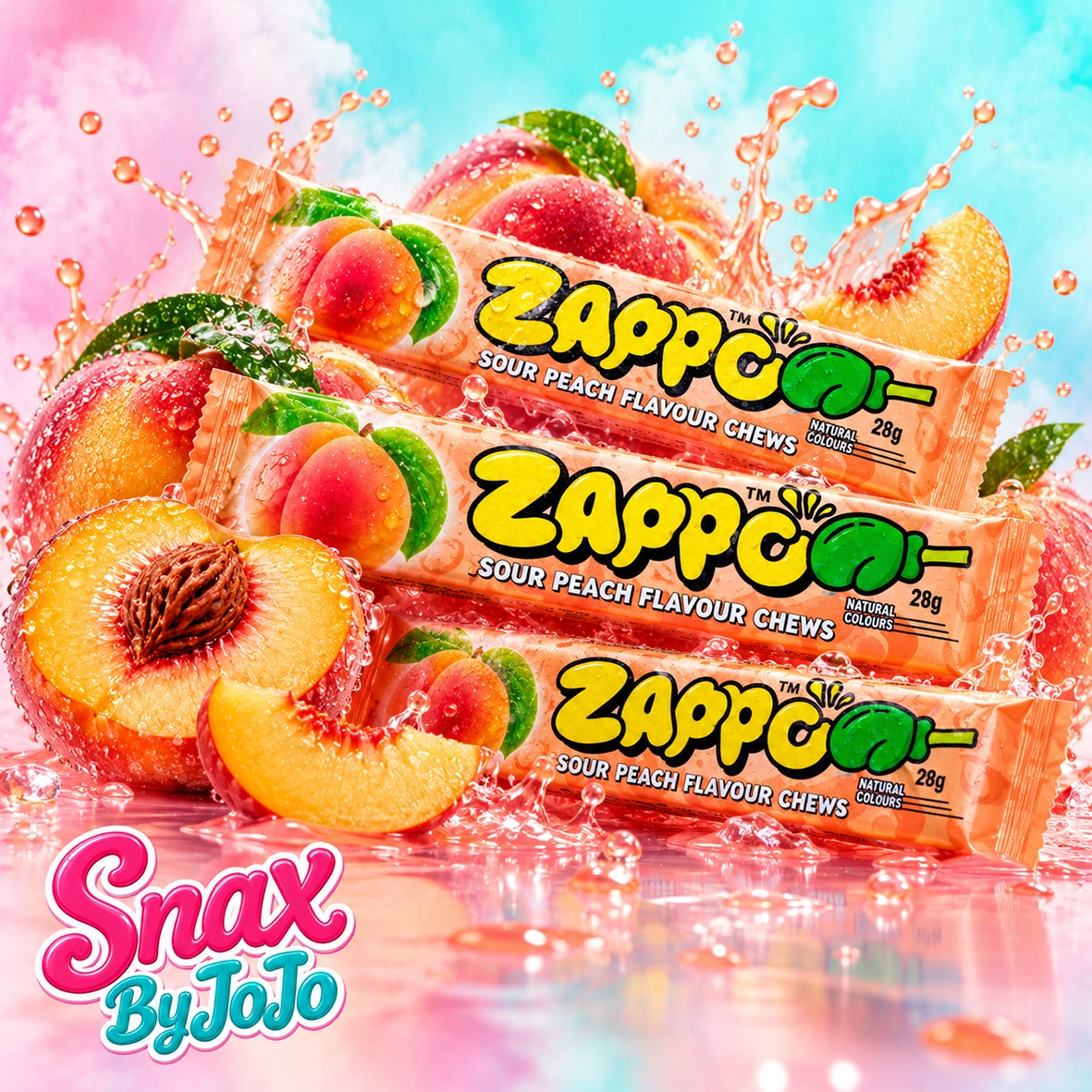 Zappo Chews Sour Peach